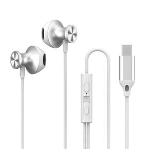 C타입 오픈형 유선 이어폰 고음질 HiFi 마이크 리모컨 내장 갤럭시 호환 IY-DCT6 화이트