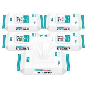 300x200사이즈 베이킹소다구연산에탄올 함유 다용도 멀티 물티슈 50매x5팩 캡형