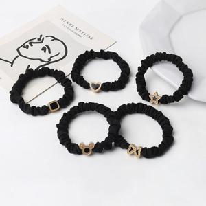 오늘도구름상회 펜던트 블랙 미니 슈슈 헤어 머리 곱창밴드 5종