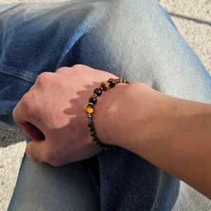 호안석팔찌 원석 타이거아이 재물 소원 매듭 남자 여자 염주 팔찌