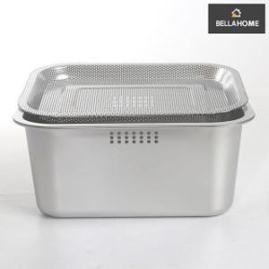 벨라홈 스텐304 설거지통+뚜껑겸용 트레이세트(CN9615)