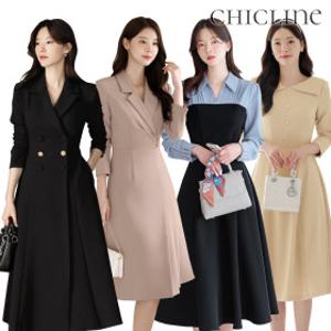 빡센딜추가쿠폰/빅사이즈/원피스/하객룩/오피스룩/플레어/h라인원피스/쉬폰/정장/결혼식/돌잔치(S~XXL)