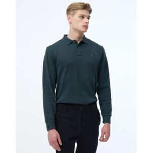 24FW 반값세일스테디셀러 그린 단색 면혼방 긴팔카라티셔츠 WHTS4D432E3