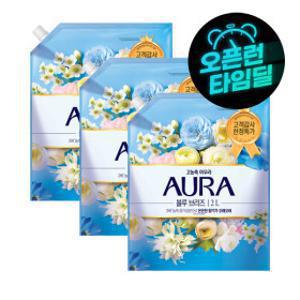 아우라 고농축 섬유유연제 블루 브리즈 2L 3개