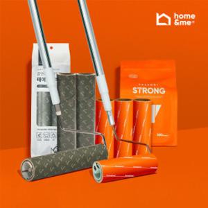 스탠드형 긴 돌돌이 밀대 테이프 클리너 롱핸들+리필 4개 (매장 사무실 학교 교실 청소 비품)