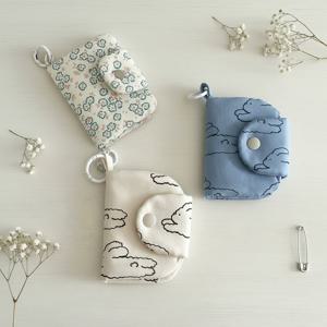 옳고바른 캔버스 패브릭 카드 동전 지갑 학생 여행용지갑 에어팟파우치