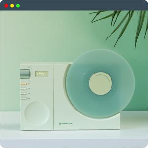 더브로 포터블 미니 블루투스스피커 LP 감성 스마트시계 가정용 거실 캠핑용 그린