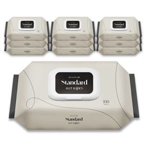 가성비 대용량 100매 10팩 즐거운집 스탠다드 저자극 유아 아기 물티슈 가성비 대용량 저자극