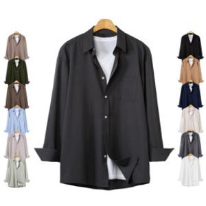 남자 오버핏 링클프리 스판 셔츠 구김없고 물빠짐X 빅사이즈 와이셔츠 캐주얼 남방 옷 13컬러 HC306 행사