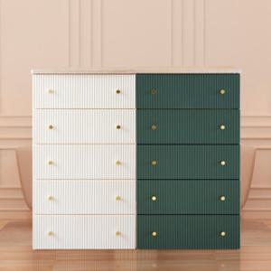 베네르 우드상판 서랍장 5단 템바보드 골드핸들 인테리어 수납 정리함 와이드 플라스틱 수납장