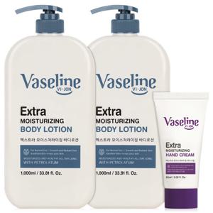 바세린 엑스트라 모이스처라이징 바디로션 1000ml 2개+핸드크림 증정