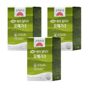 고려은단 식물성 퓨어 알티지 rTG오메가3 60캡슐 x 3개 (6개월분) 쇼핑백포함