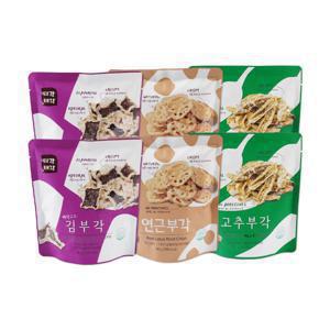 티각태각 속초 중앙시장 명물 부각 3종세트 6봉 골라담기 (김부각 연근부각 고추부각)