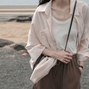 스트라이프 오버핏셔츠 봄 여름 루즈핏남방 빅사이즈 면셔츠