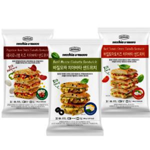 신세계푸드 치아바타 3개입 3팩 (총9개입) (바질/토마토/페퍼로니/올리브/크루아상/체다치즈)