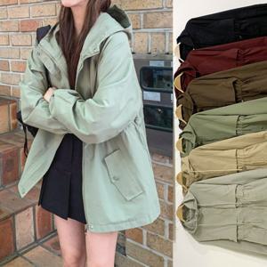 여성 후드 집업 점퍼 야상 스트링 바람막이 자켓 봄 빅사이즈