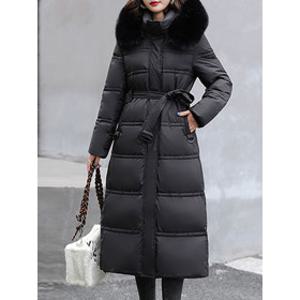 귈림 페이크퍼 벨티드 점퍼 롱패딩 세트(GAWJK029P)