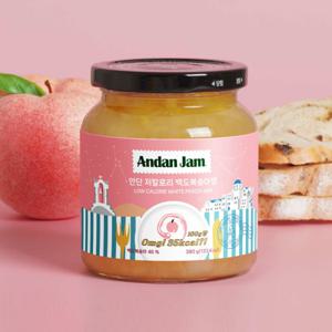 안단 저칼로리 백도복숭아잼 380g 향긋한 백도복숭아의 향기가 가득