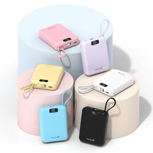 밸류엠 PD 22.5W 고속충전 C타입 케이블 일체형 미니 보조배터리 10000mAh 삼성 Z플립 갤럭시 애플 아이폰