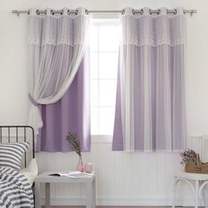 디망쉬 암막+디망쉬레이스 창문커튼4장+커튼봉10자