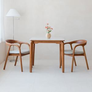 브리즈 세라믹식탁 세트 2인용 원목 식탁 800 의자2