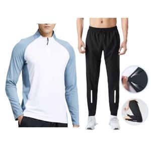 남성 쿨드라이 매쉬 운동복 반집업 트레이닝 세트 러닝복 조깅 긴팔 상하의
