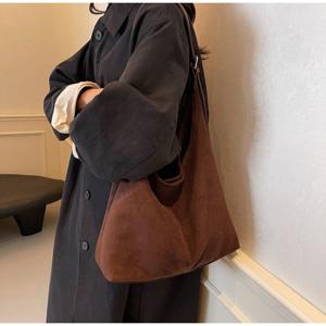 여성 대용량 스웨이드 숄더백 크로스백 토트백 데일리 캐주얼 호보백 파우치 포함 빈코