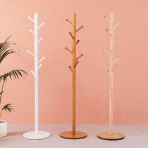 우디홈 스탠드 옷걸이 원목 스탠딩 우드 행거 엣지형