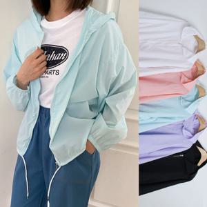 여성 바람막이 후드 점퍼 집업 빅사이즈 루즈핏 경량 여름 자켓