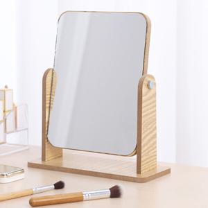 원목 탁상거울 대형 360도회전 스탠드 우드 화장대 거울 IY-MR1