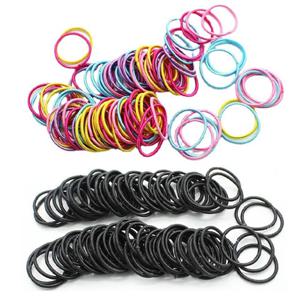 100P+100P 대용량 무매듭 머리끈 데일리 헤어끈 고무줄 총 200P