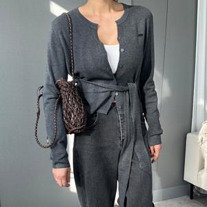 간절기 얇은 봄가디건 여리여리 크롭 브이넥 랩 니트가디건