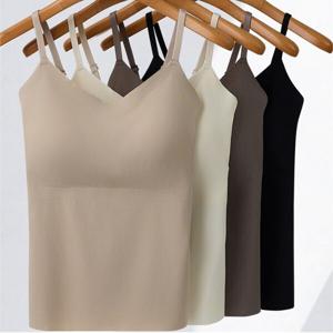 SUTA 2+2 빅 사이즈 끈 나시 무봉제 심리스 노브라 컵일체형 U넥 나시 이너웨어