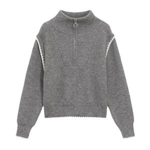 SUTA 1+1 르코앤드라코 여성용 캐주얼 루즈핏 터틀넥 반집업 니트 스웨터