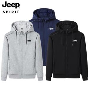 JEEP SPIRIT 남성 봄 가을 간절기 데일리 집업 후드 트레이닝복 캐주얼 가디건 재킷