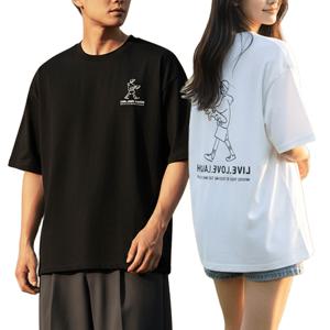 20수 고중량 순면 반팔티 보드 오버핏 빅사이즈 두꺼운 남성 여성 면티 남자 라운드 반팔 면 티셔츠 MY51