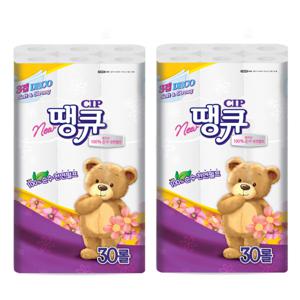 땡큐 3겹 천연펄프 화장지 14m 30롤 2팩 행사 특가