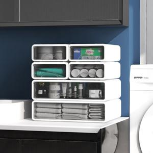 모듈러 데스크 오거나이저 사무실 주방 화장대 선반 정리 소품 서류 용품 책상 정리함 수납함 4단 SP019