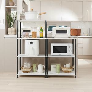 조립형 전자레인지 우드 선반 수납장 ( 블랙 600 x 400 )