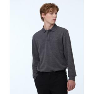 24FW 반값세일스테디셀러 차콜그레이 단색 면혼방 긴팔카라티 WHTS4D432CG