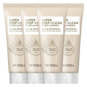 (할인행사)리코셀 트러블 진정+저자극 클렌징폼 220ml x4개/병풀·약쑥·어성초/약알칼리성/모공케어