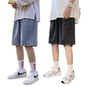 남성 여성 데님 청 밴딩 반바지 버뮤다팬츠
