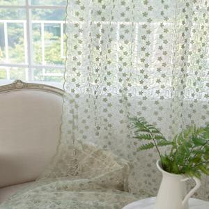 퓌레또 그린 플라워 레이스커튼 1장 128x240