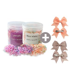 소미밴드 (1+1)유아 아동 어린이 아기 머리고무줄 머리끈 대용량 케이스 포함 헤어핀 4ea 색상랜덤