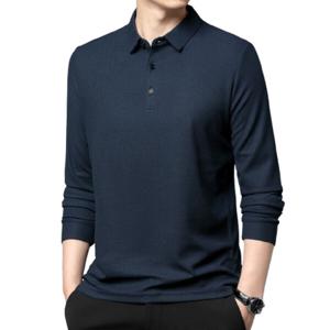 봄 가을 남자 긴팔 카라티 와플 무지 PK티 남성 데일리 카라 티셔츠