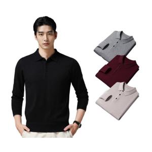 가을 겨울 남성 니트 긴팔 카라티 무지 데일리 남자  PK티 피케이 티셔츠