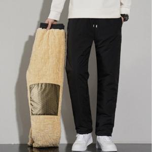 남성 방한 방풍 융털기모 안감 자가발열 보온 열판 밴딩 팬츠 데일리 트렌디 패딩 바지 (2장이상추가할인)