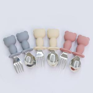 버들 맘마 고미 자기주도 이유식 스푼 포크 케이스 세트 작은 아이 손에 꼭 맞는 입체 설계