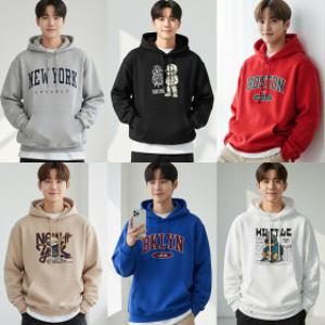 국내자체제작 봄 후드티 L~2XL 남녀공용 빅사이즈 맨투맨 자수 남성 남자 후드 여성 여자 오버핏 특양면