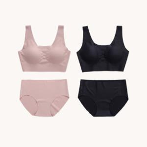 쿠프 심리스브라 팬티 SET 와우브라 노와이어 브라렛 브라탑 무봉제 심리스팬티 노라인 무봉제